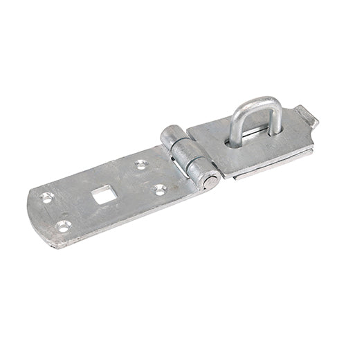 A high security, heavy duty hasp and staple for sheds, gates and doors in heavy domestic, commercial and agricultural applications. Bolt fixed for additional security. Fixings not included.  