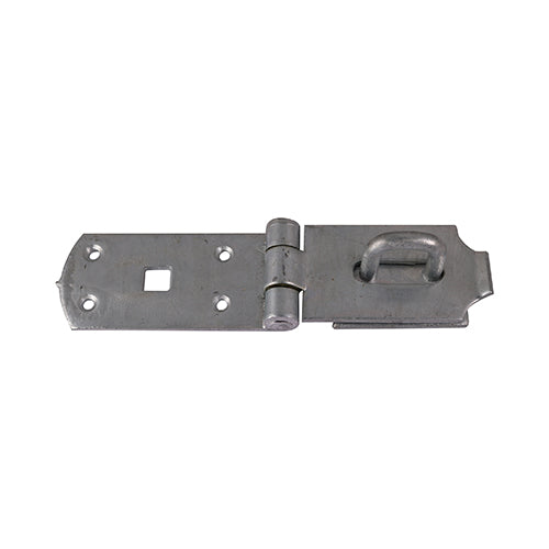 A high security, heavy duty hasp and staple for sheds, gates and doors in heavy domestic, commercial and agricultural applications. Bolt fixed for additional security. Fixings not included.  