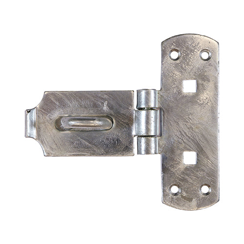 A high security, heavy duty hasp and staple for sheds, gates and doors in heavy domestic, commercial and agricultural applications. The vertical pattern fixing plate makes this ideal for fitting to a narrow stile door or frame. Bolt fixed for additional security. Fixings included. 