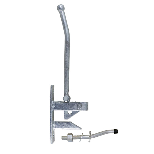 A heavy duty catch that is ideal for field and equestrian gates. An elongated handle allows gates to be used by horse riders without the need to dismount. The latch automatically engages when the gate is closed and is pad-lockable for additional security. The catch requires an in front of post gate mounting. Fixings included. 