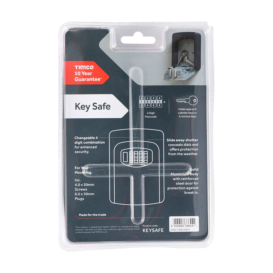 Convenient and secure storage of keys. Solid and reinforced aluminium door with concealed combination dial for improved weather resistance. Provides secure and convenient key storage for care workers, cleaners, tradesmen and access to holiday homes. 