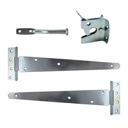 A complete gate kit for medium weight gates in domestic applications. Automatic gate latch is pad-lockable for additional security. Fixings included. 