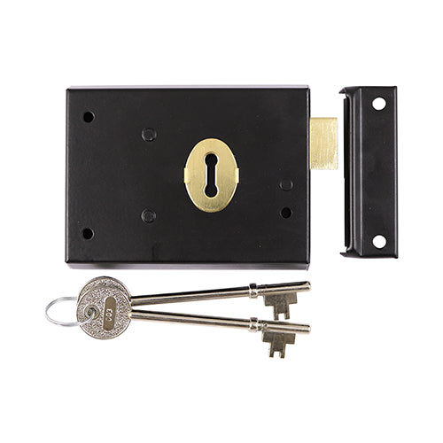 An ideal medium security lock for shed and internal doors. It is reversible for both left and right hand hung doors and is key operational from both sides. Supplied with 2 keys. Fixings not included.  