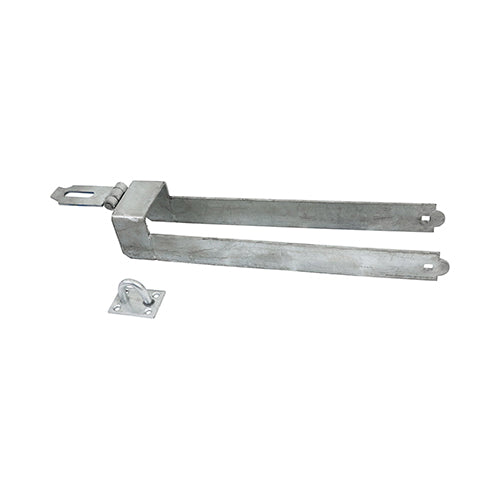 Ideal for securing pairs of gates in a closed position. Features a locking hasp and staple to prevent risk of animal / equipment theft or unwanted access. Fixings included. 