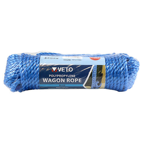 A general purpose rope with a soft eye hand splice for lashing or strapping tarpaulins and canopies. Wagon rope is suitable for a multitude of uses on site or in the garden.