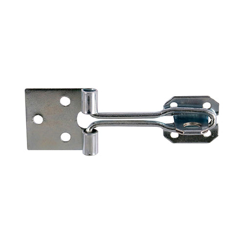 A low security lightweight hasp and staple for sheds and toolboxes in light domestic applications. Fixings included. 