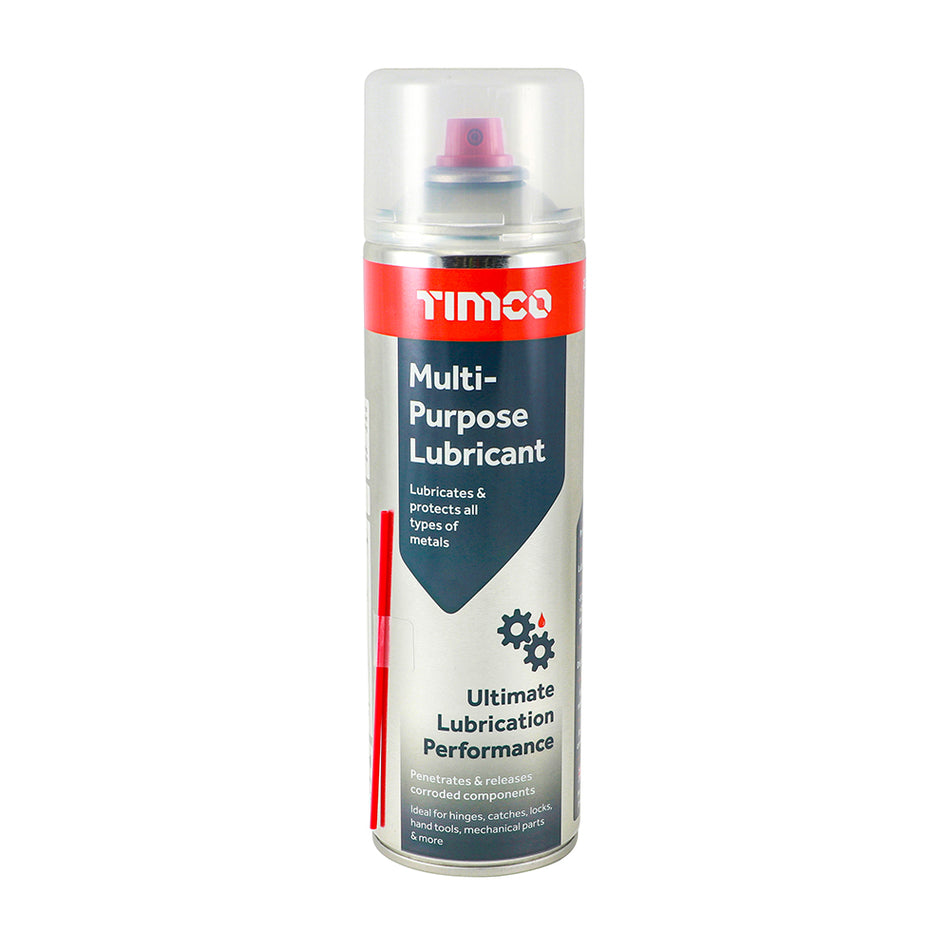 TIMCO multi-purpose lubricant has been developed to penetrate, loosen, maintain, protect and clean metal surfaces.
Ideal for drying electrical systems, stopping hinges and latches from squeaking, maintaining locking mechanisms, reducing tool wear and tear, priming ignition systems, loosening seized nuts and bolts and much more.