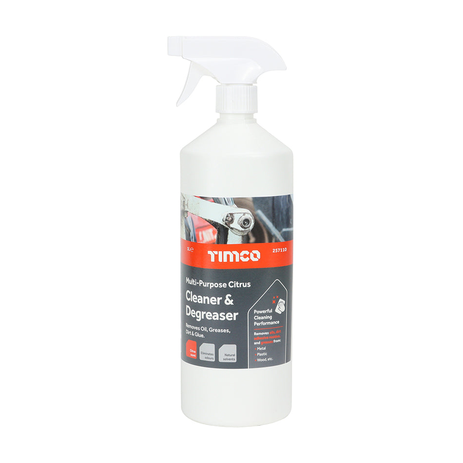 A powerful, multi-purpose cleaner and degreaser. It contains natural citrus solvents which penetrate deep into oils, greases, adhesive residue and dirt, allowing for quick and easy cleaning. 
Ideal for a variety of hard surfaces such as plastic, metal and wood in home, office, commercial, automotive and agricultural applications.