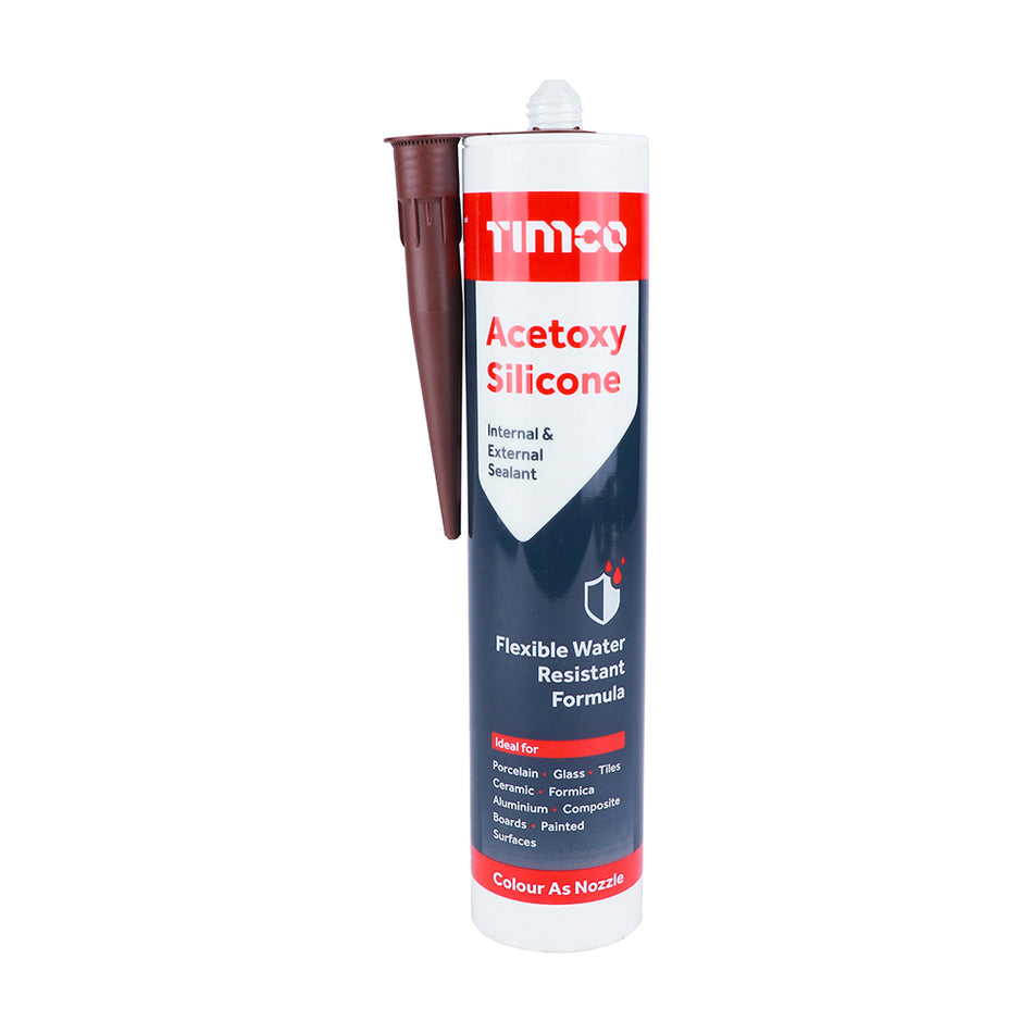 TIMCO acetoxy silicone is a general purpose, single component silicone which offers a flexible watertight seal to most surfaces. For sealing around different types of door and window frames, kitchen units, pipes, sanitary fixtures and duct work. Can also be used for draught proofing.