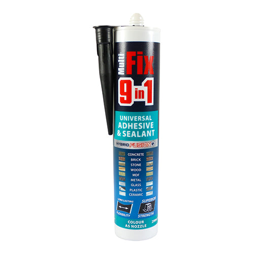 TIMCO 9 in 1 Universal Adhesive & Sealant has been developed to give superior bonding and sealing performance to all building materials, even in wet conditions. The advanced formula is extremely versatile, allowing the product to be used as a replacement for both traditional adhesives and sealants, whilst giving a professional finish. 