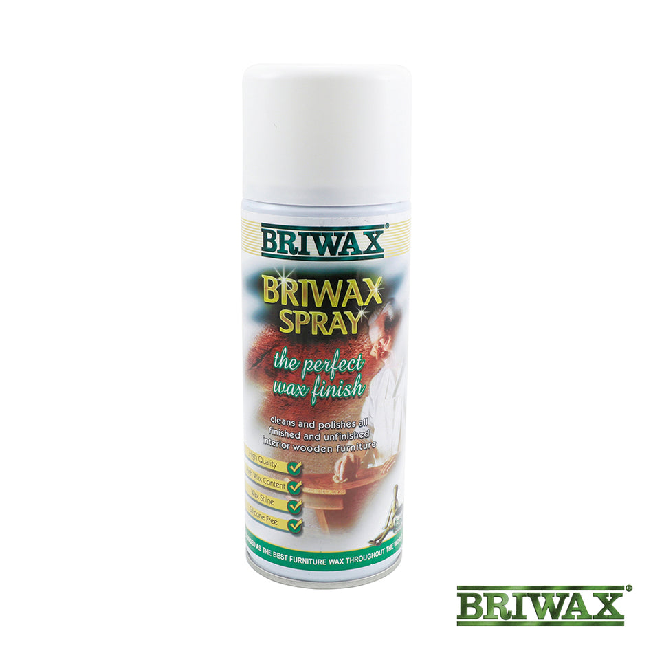 The grain enhancing beauty of a Briwax finish, in an easy to use, convenient aerosol pack. Can be used in exactly the same way as Briwax or as a regular maintenance product for most types of furniture. Contains no silicones.