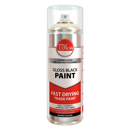 TIMCO gloss black finishing paint is a multi-purpose acrylic based finishing paint designed to give a professional and corrosion resistant finish to most substrates including: ferrous metals, stainless steel, aluminium, plaster, wood and some plastics.
Ideal for ironmongery, garden furniture, decorative fixtures, concealing unsightly surfaces and repairing damaged paint surfaces.