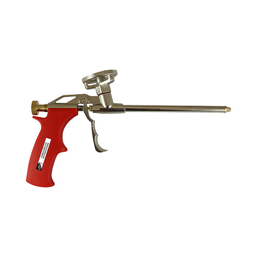 A PU foam applicator gun for use with standard 750ml & 500ml gun grade canisters. Manufactured using high quality components for a professional finish and long lasting performance. Pack also includes two extension tubes for a longer reach or to fill hard to reach spaces and two tapered nozzles for small gaps. 