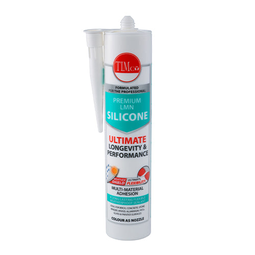 TIMCO Premium LMN Silicone is a low modulus neutral curing silicone. Excellent adhesion to virtually all substrates, both porous and non-porous. A long lasting flexible sealant for a wide variety of domestic, commercial and industrial applications.